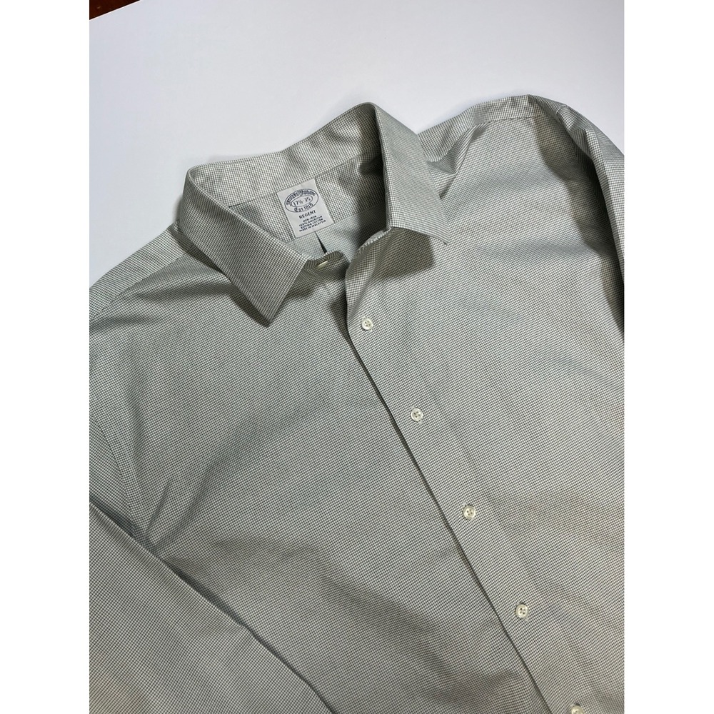 Brooks Brothers Regent Dress Shirt Checkered Button Up Long‎ Sleeve 17.5 35
